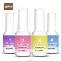 Kit de poudre à tremper pour ongles personnalisable avec liquide de trempage, couche de finition, gel de base et activateur, 250 ml