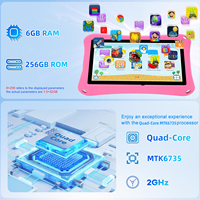 Tableta Educativa para Niños de 10 Pulgadas con Android 12 MTK, 6 GB/256 GB, Control Parental, Programación Basada en Bloques, Juegos de Lógica, Resistente al Agua