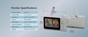 Thời gian thực không dây Vườn Ươm màn hình <span class=keywords><strong>t</strong></span>ầm nhìn ban đêm Nhiệ<span class=keywords><strong>t</strong></span> độ phá<span class=keywords><strong>t</strong></span> hiện chuyển động Pan-Tilt âm thanh hai chiều thẻ SD Kế<span class=keywords><strong>t</strong></span> nối <span class=keywords><strong>Wifi</strong></span> - Product Image 3