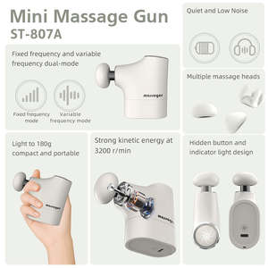 Mini Pistola de Masaje OEM/ODM de 180g con Motor sin Escobillas, Masajeador de Percusión Manual para Atletas, Tejido Profundo, 3 Cabezales de Silicona - Product Image 6