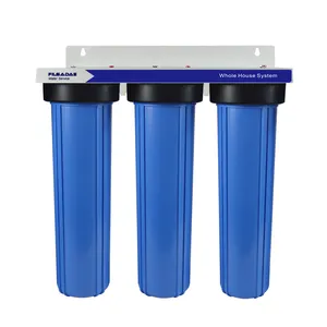 3-Stage Whole House Water Filtration System 1-Inch Inlet&Outlet include 20" x 4.5" Big Blue Sediment GAC and Carbon Block Filter
