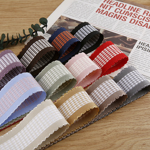 Tai Hình Rộng Houndstooth Lưới Webbing Bow Tự Làm Phụ Kiện Tóc Quần Áo Hoa Hat Hoa Nướng Trang Trí May Mặc Ruy Băng - Product Image 3