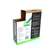 Carton d'affichage commercial ondulé avec languette de suspension, emballage alimentaire recyclé, pelliculage brillant ou mat