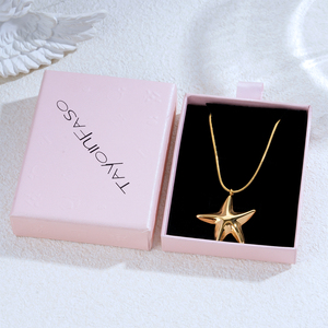 Collar con Colgante de Estrella Chapado en Oro 304 316, Cadena de Serpiente de Aleación, Joyería Unisex Informal para Uso Diario - Product Image 6