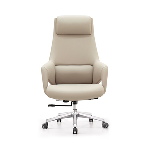 Silla de Oficina Ejecutiva de Cuero Vacuno, Diseño Contemporáneo de Lujo, Giratoria, Reclinable, con Masaje y Diseño Ergonómico - Product Image 4