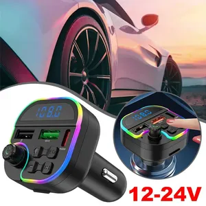 5.0 차량용 FM 송신기 30W PD QC30 타입-C 플레이어 <span class=keywords><strong>MP3</strong></span> 31A 충전기 무드등 무선 핸즈프리 스테레오 사운드 - Product Image 3