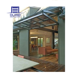 Porte de garage en verre à double battant automatique moderne sans rail, porte pliante électrique pour usage commercial et résidentiel - Product Image 2