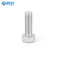 Vis à tête hexagonale en aluminium 6061, filetage métrique complet M5 M6 M8 M10 M12 M16, fixation légère, fourniture d'usine RIYI Chine