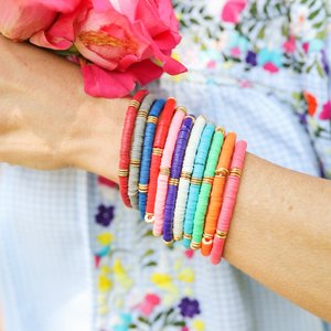 Pulsera de Moda Boho 2020 para Mujeres y Niños, Cuentas Heishi de <span class=keywords><strong>Arcilla</strong></span> Polimérica, Forma de Bola, Estilo Moderno para Aniversarios - Product Image 4