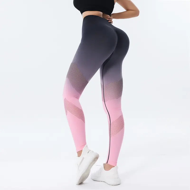 New liền mạch đầy màu sắc Yoga legging với lỗ trang trí tập thể dục Yoga mặc chạy Bộ yoga quần cho phụ nữ thể thao xà cạp