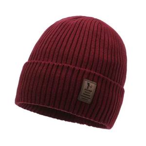 Gorro <span class=keywords><strong>de</strong></span> Invierno Grueso <span class=keywords><strong>de</strong></span> Punto Unisex con Parche <span class=keywords><strong>de</strong></span> Cuero Jacquard Impermeable, Diseño Personalizado <span class=keywords><strong>de</strong></span> Fábrica, Logotipo Personalizado, Bordado 3D - Product Image 4