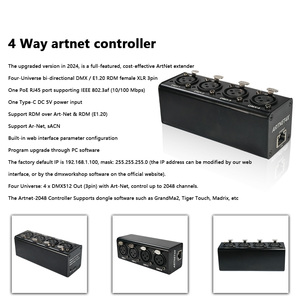Contrôleur d'éclairage Ethernet ArtNet DMX512 RDM <span class=keywords><strong>Interface</strong></span> 4 Universe 2048 pour le contrôle de l'éclairage DJ Stage Disco Party Wedding - Product Image 5