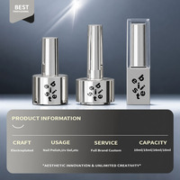 Vente en gros d'usine : Bouteille de vernis gel 10ml 15ml, flacon de vernis à ongles avec bouchon et pinceau, fournisseur de flacons en verre électroplaqué pour gel UV