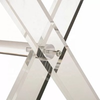 Tabouret fonctionnel polyvalent et beau en fausse fourrure de couleur naturelle, banc de chambre à coucher avec pieds en acrylique de Style X cristallin
