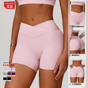 Shorts de yoga taille haute Zechuang pour femme, coupe ajustée, couleur unie, pantalon de sport 9177 Printemps 2025 - Product Image 5