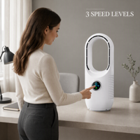 Ventilateur de table électrique domestique pliable sans pales, rechargeable par USB, avec contrôle de refroidissement personnalisé