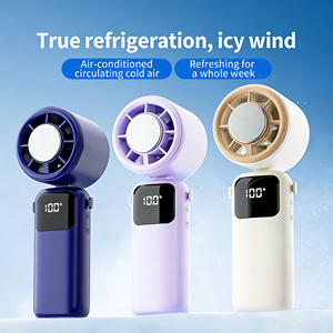 Ventilateur portable à main, semi-conducteur, refroidissement par glace, 100 vitesses réglables, rechargeable USB, mini-ventilateur pour voiture, maison, extérieur - Product Image 2