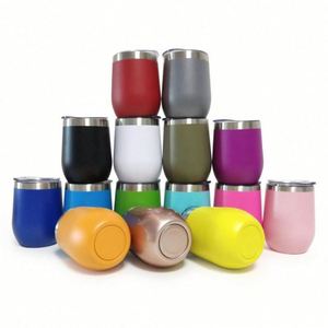 Design 12oz Food Grade 18/8 Stainless Steel Vacuum Insulated Double Wall Egg Shape Mug Water Coffee Wine Tumbler - Product Image 1