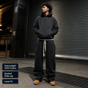<span class=keywords><strong>Pantaloni</strong></span> da Uomo della Tuta Personalizzati Svasati a Zampa Larga Vintage con Coulisse, Modello <span class=keywords><strong>Jogger</strong></span> Morbido a Strati di Alta Qualità <span class=keywords><strong>in</strong></span> Cotone Pesante 100% - Product Image 2