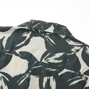 Vente en gros de chemise style vacances hawaïennes à manches courtes en coton popeline imprimée pour adultes pour la saison d'automne vêtements de vacances d'été pour hommes - Product Image 3