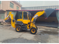 Traktor backhoe dengan pemuat dan backhoe mini backhoe loader