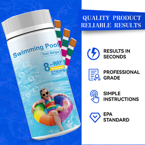 Kit de 100 Tiras Reactivas para Piscina y Spa, 8 Pruebas en 1, Resultados Rápidos, con Sustrato de Papel para Cloro, Bromo, pH, Dureza y Alcalinidad - Product Image 3