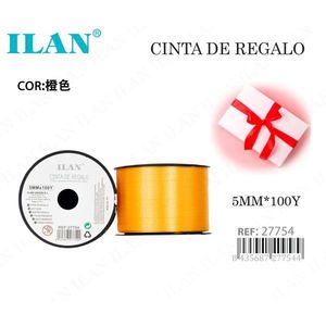 Nastro regalo Ilan 5 mm x 100Y colore arancione per confezioni - Product Image 1