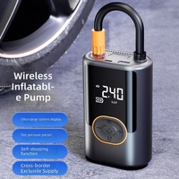 Pompe à air électrique portable sans fil double puissance 4000 mAh 100 W avec affichage numérique et charge USB pour gonflage de pneus