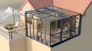 Invernadero de Cristal Contemporáneo en Oferta, Villa con Jardín, Patio Exterior, Solárium, Cuatro Estaciones, Resistente a la Lluvia - Product Image 2