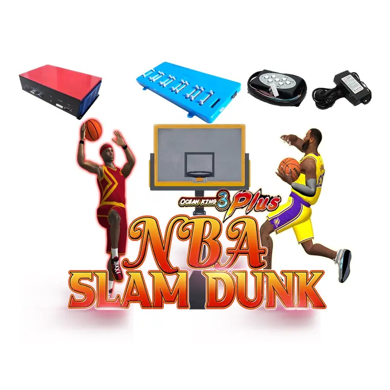 ซอฟต์แวร์เกมโต๊ะปลา NBA Slam Dunk ที่ขายดีและโต๊ะเกมปลาล่าสัตว์ที่สมบูรณ์สําหรับขาย