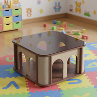 Table basse carrée minimaliste avec plateau en verre trempé et roulettes modèle M1039