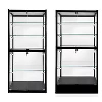 Maßgefertigte Vitrine mit LED-Beleuchtung Glas-Aluminium-Sammlervitrinen Gehärtete Glasvitrine