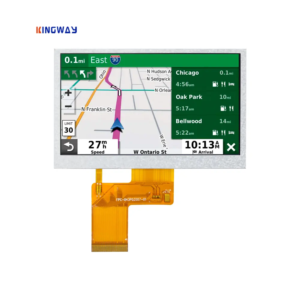 HD 4.3 인치 4.3 '풍경 소형 Tft LCD Hmi 터치 디스플레이 자동차 용 LCD 화면