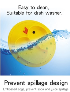 Vente en gros chaude cuillère à succion sûre bol pliant en silicone pour bébé, napperon mignon en forme de <span class=keywords><strong>canard</strong></span> pour tout-petits - Product Image 5