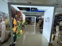 Boîte à lumière LED portable pour exposition, cadre en aluminium, stand modulaire en tissu tendu, mur de fond pour stand d'exposition