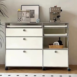 Meuble de rangement multifonctionnel moderne en acier inoxydable, écologique, pour salon et salle à manger, bibliothèque, meuble TV, buffet, 5+ tiroirs, 6 - Product Image 1