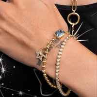 Bracelet à perles en argent 925 Xinyun, plaqué or 14 carats, étanche, avec pendentif en zircone, bracelet pour femme