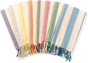 Toalla de Playa Turca de Algodón Extra Grande, Ligera y Absorbente, con Borlas y Diseño de Logotipo Personalizado - Product Image 4