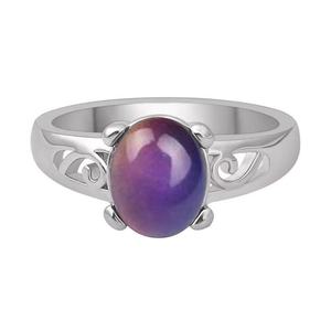 Creative Temperature Changes Round Shape Crystal <strong>Rings</strong> Silver <strong>Rings</strong> Retro Jewelry <strong>Crafts</strong> Charms Mood <strong>Rings</strong> - Product Image 4