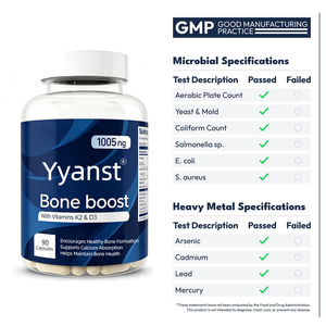Cápsulas OEM Bone Boost con Vitaminas K2 y D3 que Favorecen la Absorción de Calcio y la Formación Ósea Saludable, 90 Unidades - Product Image 2