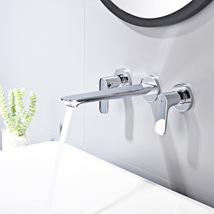 Full Brass Concealed Double Handle Faucet Built-in Wall-mounted Home Cold and Hot Water Counter <strong>Top</strong> Basin <strong>Tap</strong> - Product Image 3