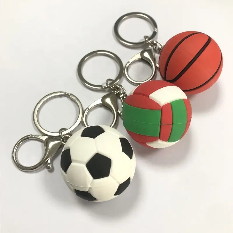 Nieuwe Stijl Tennis Honkbal Golf Volleybal Basketbal Aarde 3d Schattige Mini Metalen Sportbal Pvc Rubber Sleutelhangers