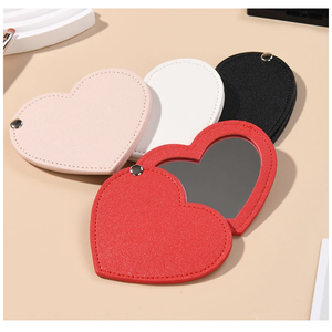 Espejos de mano de bolsillo para maquillaje Llavero compacto Maquillaje ligero Mini <span class=keywords><strong>espejo</strong></span> Mujer <span class=keywords><strong>Joyero</strong></span> de corazón portátil Espejos de billetera flexibles - Product Image 5