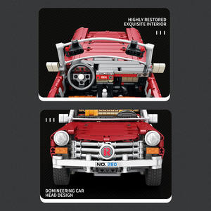 Reobrix 11005 Modèle de <span class=keywords><strong>voiture</strong></span> classique vintage 280SL, <span class=keywords><strong>voiture</strong></span> de sport télécommandée, blocs de construction assemblés, jouet, cadeau de festival - Product Image 5