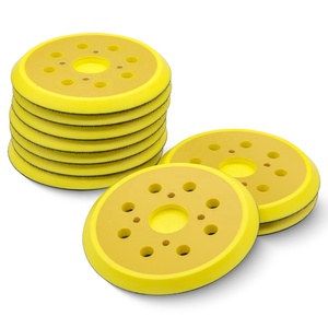 New Arraivel 10 Pcs/Set 125mm 5'' 8/4 Yellow <strong>Sander</strong> Sand Paper <strong>Pad</strong> Abrasive Tools 5 Inch <strong>Orbital</strong> Sanding Disc Backing <strong>Pads</strong> - Product Image 4