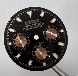 Nuevo Estilo de Esfera para Reloj con Diseño de Triple Ojo, Múltiples Colores Disponibles, 29.5MM, Verde Luminoso, Compatible con el Movimiento VK63 - Product Image 2