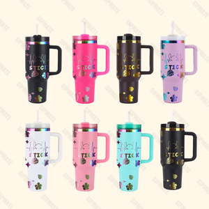 Vaso Térmico de Acero Inoxidable con Aislamiento al Vacío de 40 oz, Diseño Personalizado de Dibujos Animados KT Taylors ST, con Asa y Tapa con Pajita, Éxito de Ventas en EE. UU. - Product Image 2