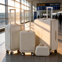 Nouvel arrivage : Ensemble de 3 valises à ouverture frontale en ABS+PC avec port de chargement USB et roues silencieuses pour voyage
