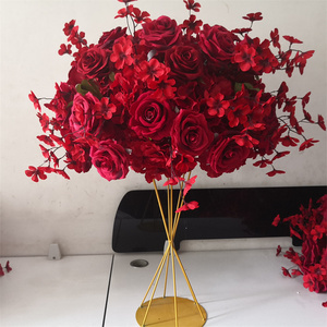 IFG Offre Spéciale 60cm boule de <span class=keywords><strong>fleurs</strong></span> artificielles rouges suspendues en soie pour décoration de mariage - Product Image 3