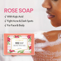 Savon liquide à la rose ALUSVIR, anti-acné, blanchissant minéral, savon pour le visage fait à la main pour tous les types de peau, étiquette privée OEM